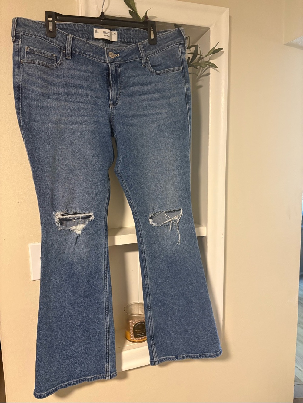 Hollister Medium Blue Distressed Flare Jeans